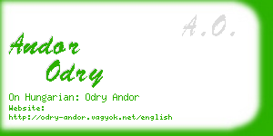 andor odry business card